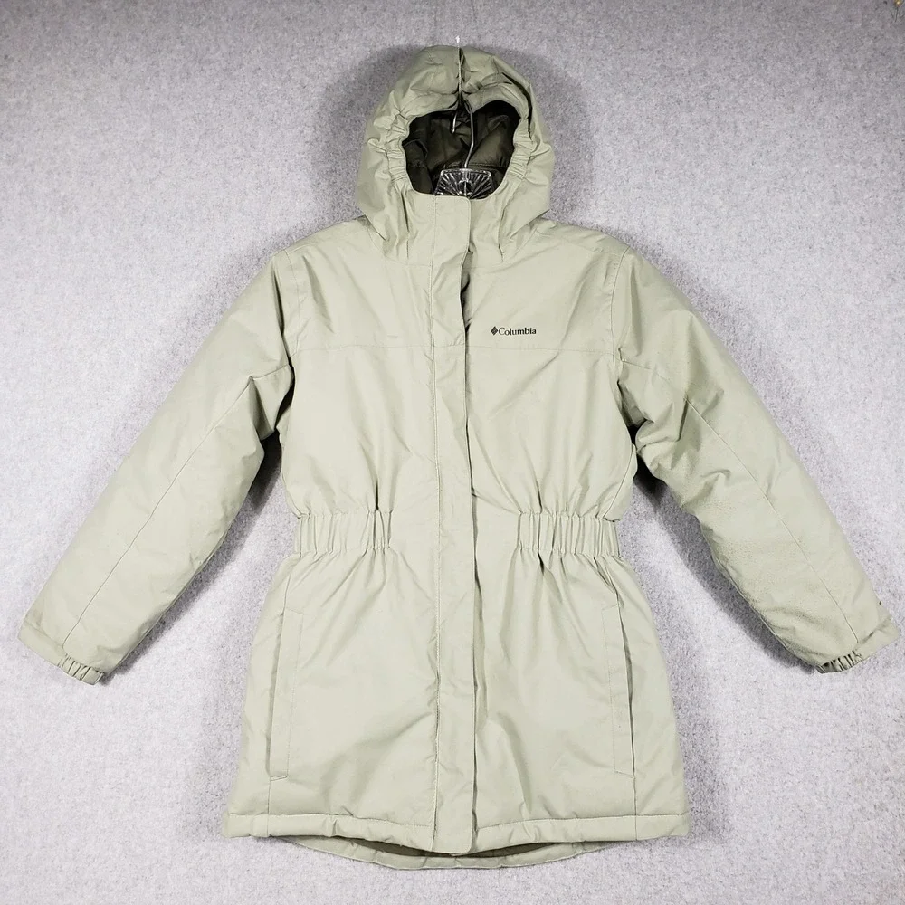 Columbia Girls M 10/12‎ Sage Green Omni-Heat Parka Gorpcore Winter Jacket Hooded